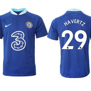 Herren Chelsea FC Heimtrikot 2022-23 blau Kurzarm mit Aufdruck HAVERTZ 29