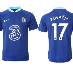 Herren Chelsea FC Heimtrikot 2022-23 blau Kurzarm mit Aufdruck Kovačić 17