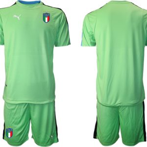 Herren Italien Torwarttrikot Fußball WM 2022 frucht grün Trikotsatz Kurzarm + Kurze Hosen