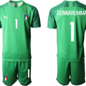 Herren Italien Torwarttrikot Fußball WM 2022 grün Kurzarm Trikotsatz DONNARUMMA 1