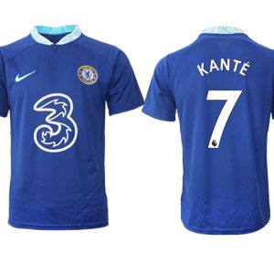 KANTÉ 7 Herren Chelsea FC Heimtrikot 2022-23 blau Kurzarm Fußball Trikot Outlet