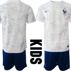 Kinder Fußball Trikot Frankreich WM 2022 Auswärtstrikot weiß online bestellen