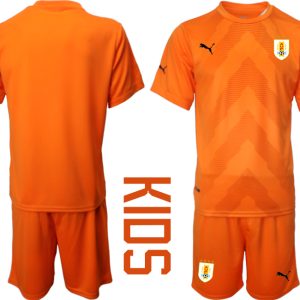 Kinder Uruguay FIFA WM Katar 2022 orange Torwarttrikot Fußball Trikot selbst gestalten