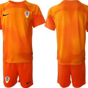 Kroatien 2022/23 Torwarttrikot für Herren orange Kurzarm Fußballtrikot Herren Sale