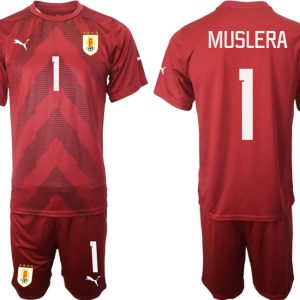 MUSLERA #1 Fußballtrikot für Herren Uruguay FIFA WM Katar 2022 grün Torwarttrikot Trikotsatz