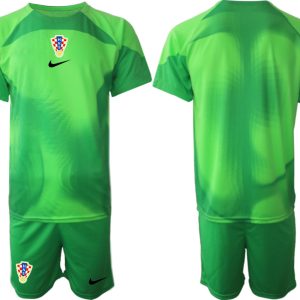 Neuen Fußballtrikot Kroatien 2022/23 Torwarttrikot für Herren grün Kurzarm