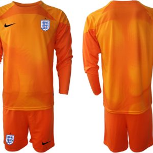 Neuen Herren England Torwarttrikot 2022/23 orange Trikotsatz Langarm + Kurze Hosen