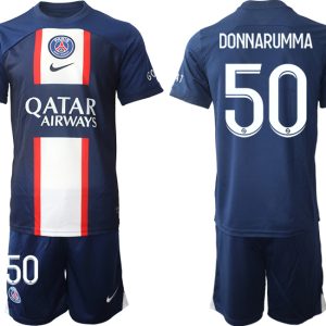 Neuen Herren Paris Saint Germain PSG 2022-23 Heimtrikot blau mit Aufdruck DONNARUMMA 50