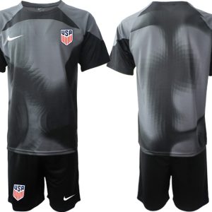 Neuen United States USA WM 2022 Torwarttrikot schwarz Kurzarm + Kurze Hosen