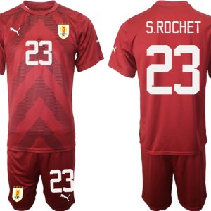 S.ROCHET #23 Fußballtrikot für Herren Uruguay FIFA WM Katar 2022 grün Torwarttrikot Trikotsatz