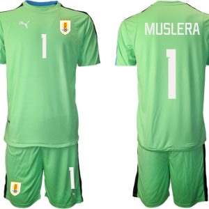 Uruguay FIFA WM Katar 2022 Frucht grün Torwarttrikot Kurzarm Trikotsatz MUSLERA #1