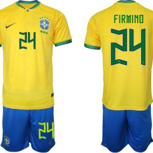 Brasilien WM 2022 Trikot gelb T-Shirt für Herren FIRMINO 24