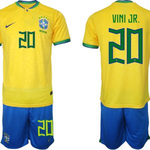 Brasilien WM 2022 Trikot gelb T-Shirt für Herren VINI JR.20