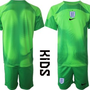 Kinder Fußball Trikot England Torwarttrikot 2022/23 grün Trikotsatz Online