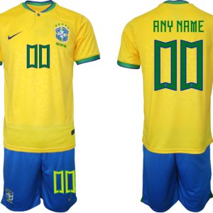 Personalisierbar Brasilien WM 2022 Trikot gelb T-Shirt für Herren