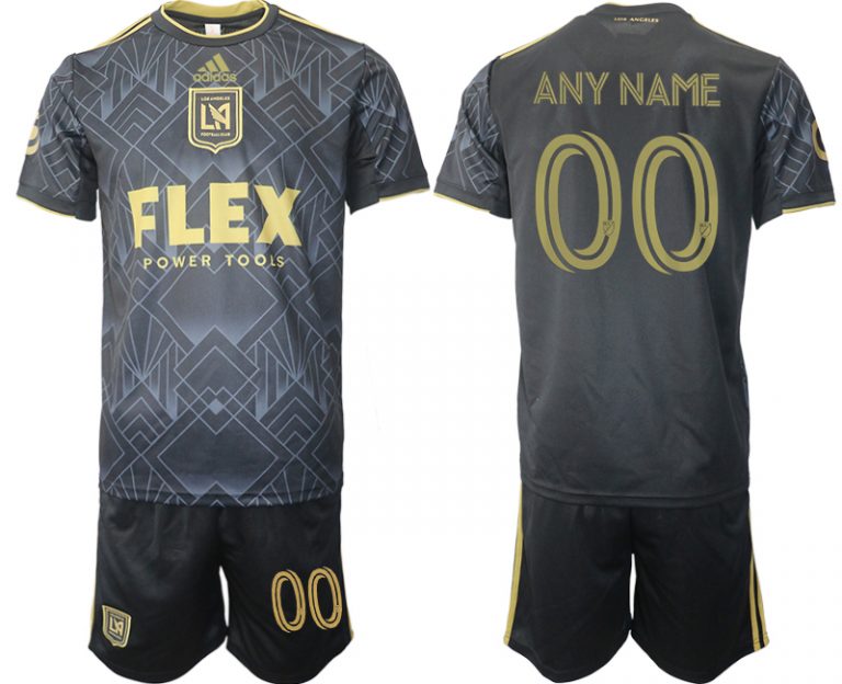 Herren LAFC Los Angeles FC 2022 Heimtrikot schwarz golden Fußballtrikots Set Personalisierbar