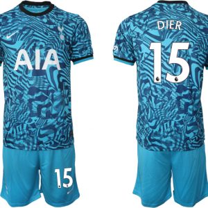 Herren Tottenham Hotspur 2022-23 Third Kit mit Aufdruck DIER 15