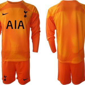 Kaufe Neue Fußballtrikots Tottenham Hotspur 2023 Torwarttrikot orange Langarm + Kurze Hosen