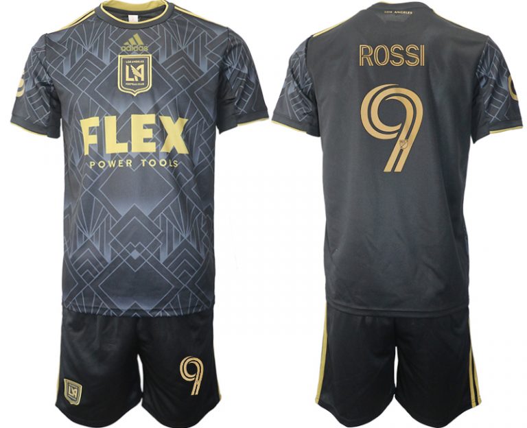 LAFC Los Angeles FC 2022 Heimtrikot schwarz golden für Herren ROSSI 9