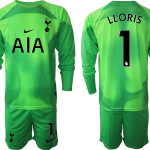 LLORIS 1 Günstig Tottenham Hotspur 2023 Torwarttrikot Grün Langarm + Kurze Hosen