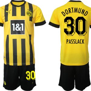 Neuen Fußballtrikots Borussia Dortmund BVB Heimtrikot 2023 Kurzarm Trikotsatz PASSLACK 30