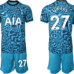 Neues Herren Tottenham Hotspur Drittes Trikot 2023 Kurzarm + Kurze Hosen LUKAKS 27