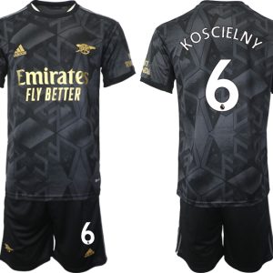 Arsenal Auswärtstrikot 2023 schwarz-goldene Fußballtrikot bestellen mit Aufdruck KOSCIELNY 6