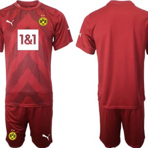 Herren Borussia Dortmund BVB Torwarttrikot 2023 in Rot Fußballtrikot Trikotsatz