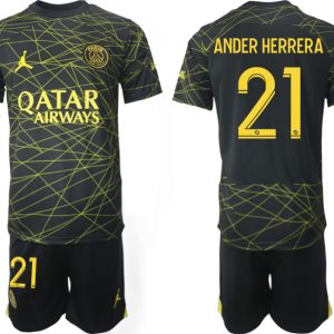 Herren Fußballtrikot Paris Saint-Germain PSG 2023 Drittes Auswärtstrikot Trikotsatz ANDER HERRERA 21