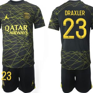 Herren Fußballtrikot Paris Saint-Germain PSG 2023 Drittes Auswärtstrikot Trikotsatz DRAXLER 23