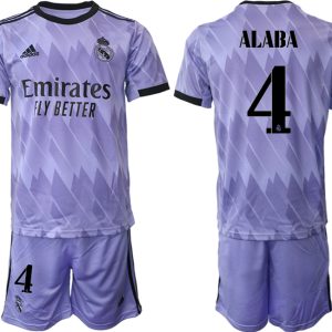 Herren Fußballtrikot Real Madrid 2022-2023 Auswärtstrikots mit Aufdruck ALABA 4