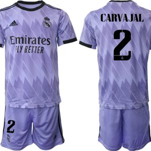 Herren Fußballtrikot Real Madrid 2022-2023 Auswärtstrikots mit Aufdruck CARVAJAL 2