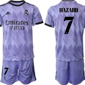 Herren Fußballtrikot Real Madrid 2022-2023 Auswärtstrikots mit Aufdruck HAZARD 7