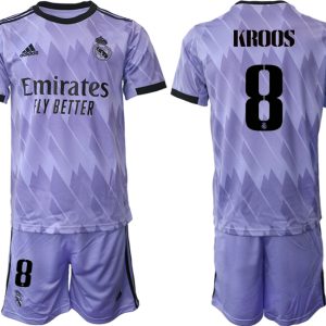 Herren Fußballtrikot Real Madrid 2022-2023 Auswärtstrikots mit Aufdruck KROOS 8