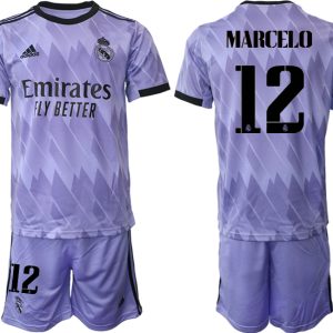 Herren Fußballtrikot Real Madrid 2022-2023 Auswärtstrikots mit Aufdruck MARCELO 12