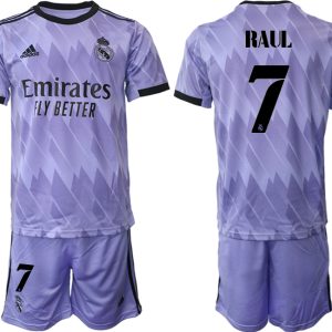 Herren Fußballtrikot Real Madrid 2022-2023 Auswärtstrikots mit Aufdruck RAUL 7