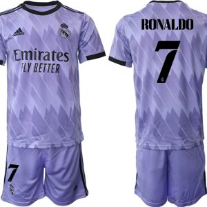 Herren Fußballtrikot Real Madrid 2022-2023 Auswärtstrikots mit Aufdruck RONALDO 7