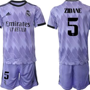 Herren Fußballtrikot Real Madrid 2022-2023 Auswärtstrikots mit Aufdruck ZIDANE 5