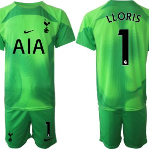 Herren Tottenham Hotspur 2023 Torwarttrikot grün Trikotsatz Kit mit Aufdruck LLORIS 1