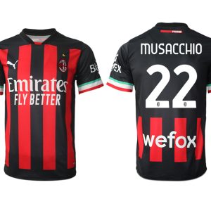 Billige Fussballtrikots AC Mailand Heimtrikot 2022/23 schwarz trikotsatz MUSACCHIO 22