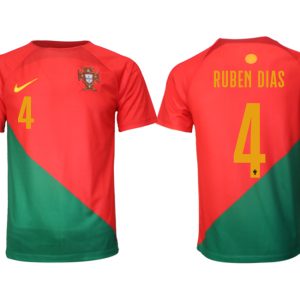 Billige Fussballtrikots Portugal Heimtrikot WM 2022 Kurzarm mit Aufdruck RUBEN DIAS 4