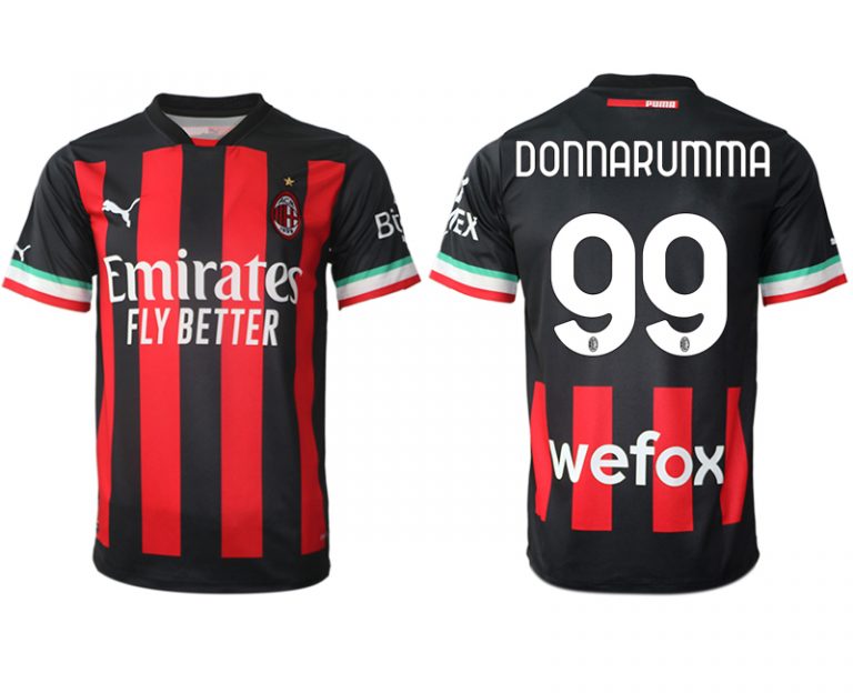 Fußballtrikot für Herren AC Mailand Heimtrikot 2022/23 schwarz Kurzarm DONNARUMMA 99