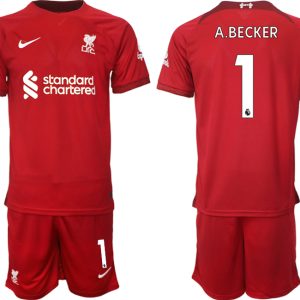 Billige Fussballtrikots Liverpool 22-23 Heimtrikot Herren Trikotsatz mit Namen A.BECKER 1