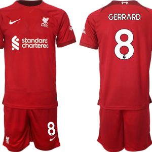 Billige Fussballtrikots Liverpool 22-23 Heimtrikot Herren Trikotsatz mit Namen GERRARD 8