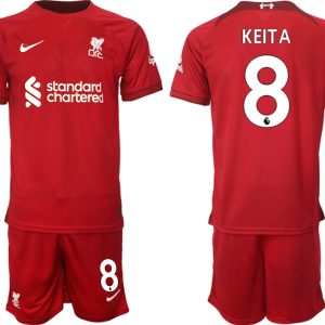 Billige Fussballtrikots Liverpool 22-23 Heimtrikot Herren Trikotsatz mit Namen KEITA 8