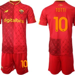 Fußball Trikot Outlet AS Roma 22-23 Heimtrikot Trikotsatz für Herren TOTTI 10