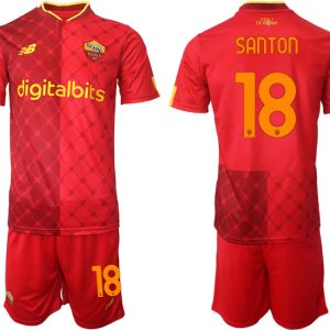 Fußball Trikot Set Herren AS Roma 22-23 Heimtrikot bestellen mit Aufdruck SANTON 18