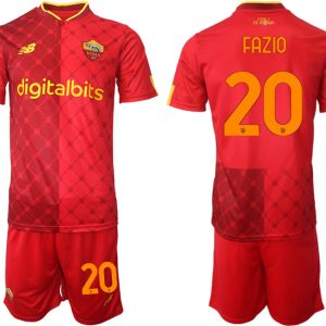 Fußball Trikots Kaufen Herren AS Roma 22-23 Heimtrikot bestellen mit Aufdruck FAZIO 20