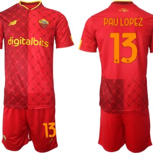 Fußballtrikot Herren Sale AS Roma 22-23 Heimtrikot Trikotsatz PAULOPEZ 13