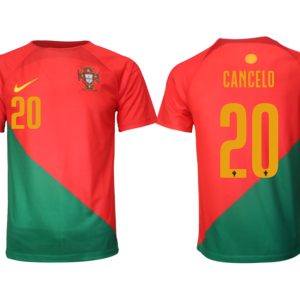 Kaufe Fußballtrikots Portugal Heimtrikot WM 2022 Kurzarm mit Namen CANCELO 20